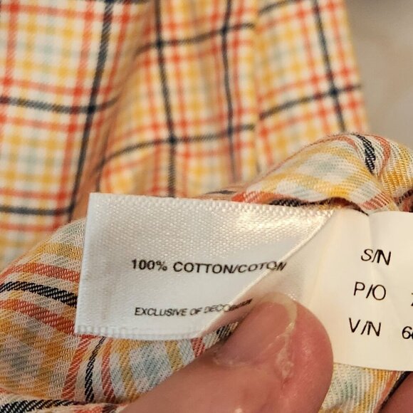 Cutter & Buck Button Down Shirt Men's XL Short Sleeve 100% Cotton Tartan Plaid - Picture 7 of 8